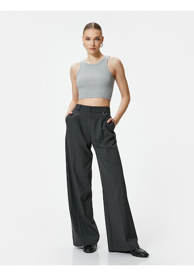 Koton Crop Atlet Ribanalı Bisiklet Yaka Gri 4sak10011ek 4SAK10011EK031 Koton Crop Atlet Ribanalı Bisiklet Yaka Gri 4sak10011ek 4SAK10011EK031