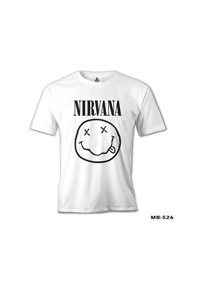 Nirvana - Logo Beyaz Erkek Tshirt