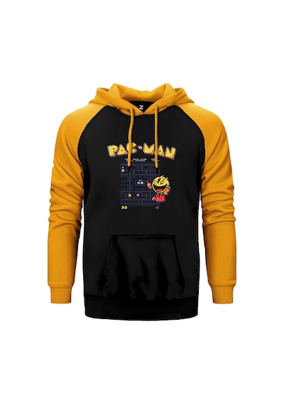Pac-man Eighties Sarı Renk Reglan Kol Kapşonlu Sweatshirt Sarı