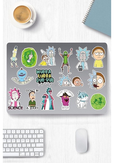 Rick And Morty Temalı Sticker Etiket Seti 2 - Laptop Notebook Telefon
