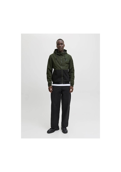 Jack & Jones Jjerush Hood Bomber Noos Siyah-yeşil Erkek Mont 12200208