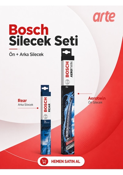 Mercedes B Serisi W245 2005-2011 Uyumlu Bosch Aerotwin Serisi Ön Ve Arka Silecek Takımı 2'li Set