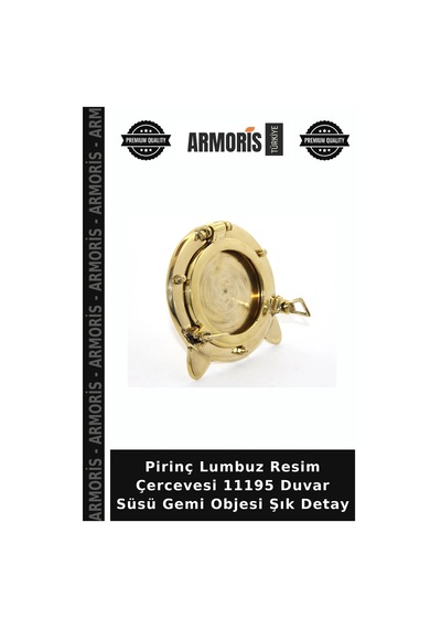 Pirinç Lumbuz Resim Çercevesi 11195 Duvar Süsü Gemi Objesi Şık Detay