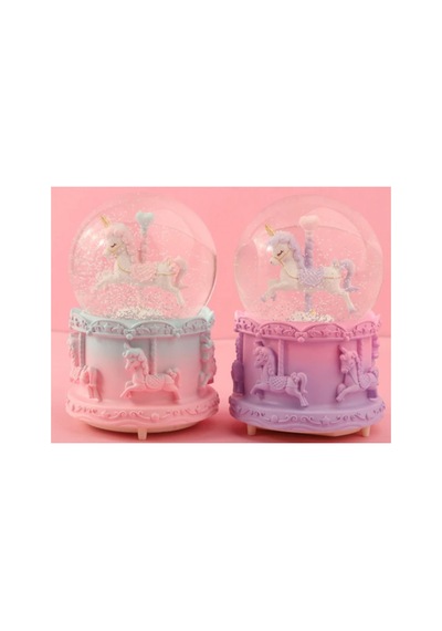 1 Adet Atlı Karınca Kar Küresi Orta Boy Cam Küre, Renkli At Figürlü Dekoratif Ürün, Çocuk Odası Ve Ofis Snow Globe