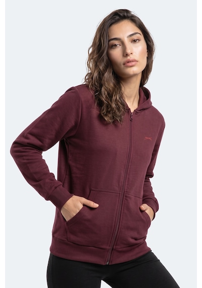 Slazenger Sera I Kadın Fermuarlı Bordo Sweatshırt