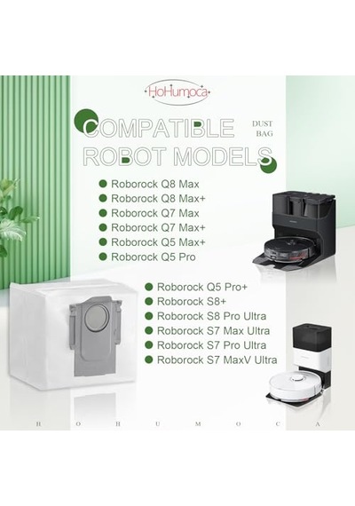 2As 10 Adet Toz Torbası İçin Roborock Q5 Max+/q5 Pro /q5 Pro+ /q7 Max/q7 Max+/q8 Max /q8 Max+/s7 Max Ultra/s7 Maxv Ultra/s7 Pro Ultra /s8+ / S8 Pro Ultra, 3l Büyük Kapasiteli 12 Gri