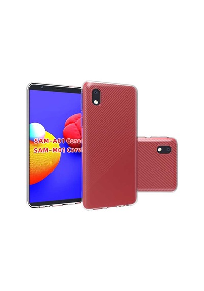 Samsung Uyumlu Galaxy A01 Core Kılıf Şeffaf Silikon Hibrit Case Renksiz