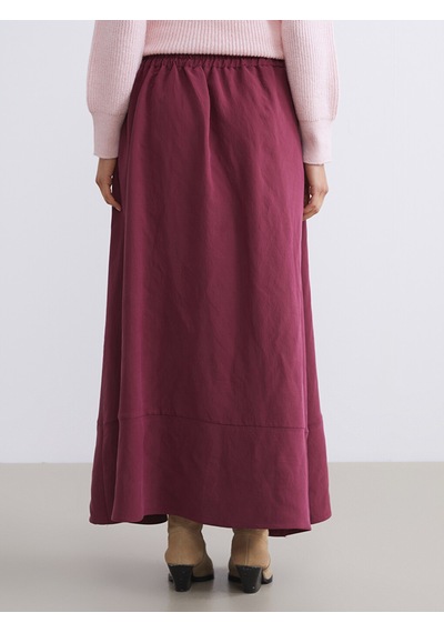 Lcw Modest Bordo Beli Lastikli Modal Karışımlı A Kesim Etek