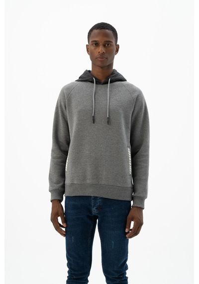 AR-MA Arma Erkek Kanguru Cepli Kapüşonlu Sweatshirt K24254928301 Gri