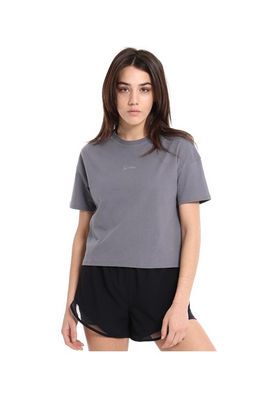Sportive Ube Kadın Gri Günlük Stil T-shirt 25yk015-ant 1710486 Gri