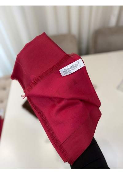 Coach Signature Wrap Yün Ipek Şal Kırmızı