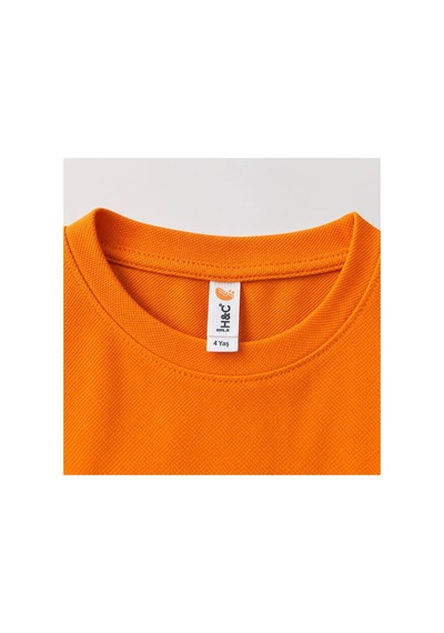 H&c Coolboy H&c Cool Boy 2 Li Çocuk Tişört Unisex Pike Kumaş Kısa Kollu Basic T-shirt Turuncu