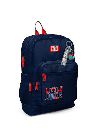 Coral High Erkek Çocuk Lacivert Kırmızı Little Dude Baskılı İlkokul Sırt Çantası Dört Bölme 33219 Çok Renkli