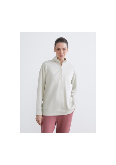 LC Waikiki Alıta Cıty Farkıyla Lcw Everyday Gri Dik Yaka Kadın Sweatshirt Gri - 924123697 Gri