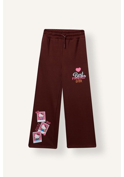 Defacto Hello Kitty Baskılı Wide Leg Eşofman Altı Kız Çocuk I5111a826aubr162 Bordo-br162