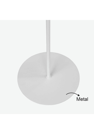 Slav Hazır Konik Kumaş Başlık Beyaz Metal Lambader Salon Köşe Lambası Beyaz