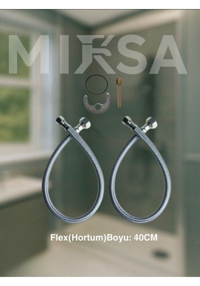 Beyaz-krom Mix Kuğu Mutfak Eviye Bataryası, Musluğu, Çeşmesi Çift Su Girişli