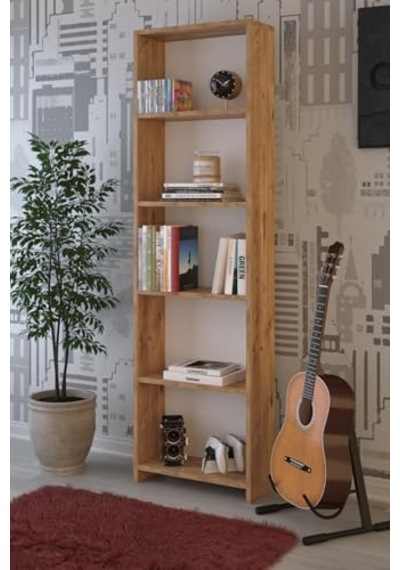 Abete - 5 Raflı Kitaplık/atlantik Çam Çok Renkli