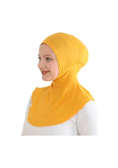 Modish Group Kadın Boyunluklu Hijab Tesettür Pratik Spor Bone - Sarı SArı