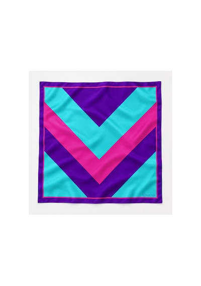 Tarzını Seç Tarzınıseç Seksenler Retro Neon Ritim Desenli Fular 70 X 70 Cm Retro Neon V