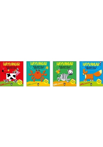 Hayvanlar Eğlenceli Şekiller Seti-4 Kitap Takım- Eksik Parça