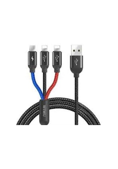 Baseus Three Primary Lightning-Micro-Type C 3-in-1 Kablo 3.5A 30C