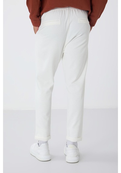 Tommy Life Ekru Yüzeyi Dokulu Standart Fit Erkek Eşofman Alt - 82154