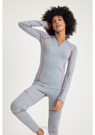 Scorp Thermo-fit Extreme Kadın Termal İçlik Fermuarlı Üst Kayak İçliği Gri Siyah Scorp Thermo-fit Extreme Kadın Termal İçlik Fermuarlı Üst Kayak İçliği Gri Siyah
