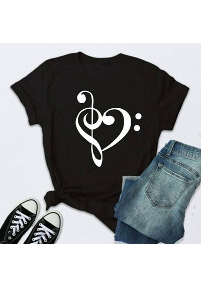 Herşey Nota Sol Anahtar Fa Anahtar Unisex Tshirt 001