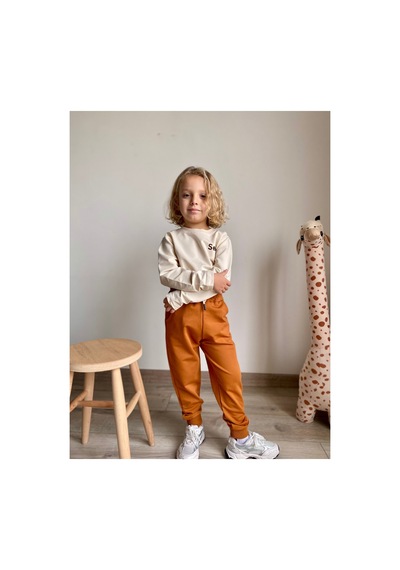 Heyadventure Erkek / Kız Çocuk Jogger Eşofman Altı Cepli Paçası Kaşkorseli Camel Camel