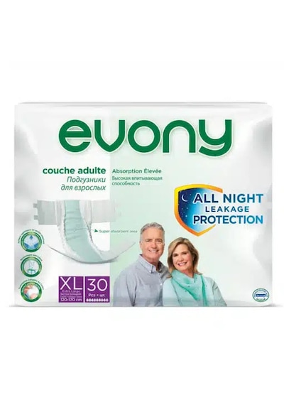 Evony Bel Bantlı Yetişkin Hasta Bezi XL 30'lu