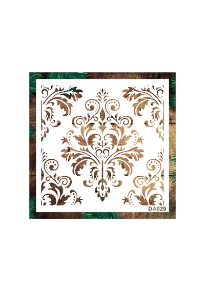 Kk Swords Stencil Tasarım Da029 Damask- Dekoratif Duvar, Fayans Ve Eşya Boyama Şablonları 25x25 Cm Da02900000003