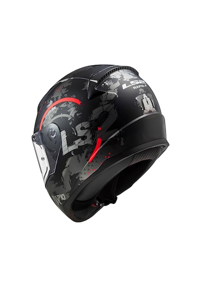 Ls2 Rapid 2 Cırcle Kask Mat Siyah - Kırmızı