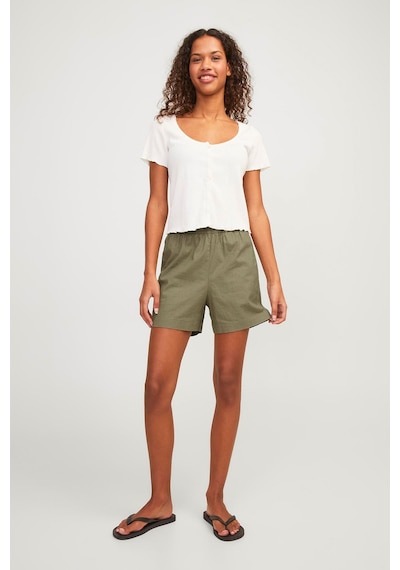 Jack & Jones Jjxx Jxpoppy Lınen Hw Shorts P Yeşil Kadın Şort 000000000101961818 Yeşil