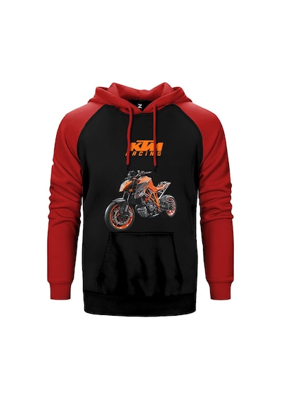 Ktm 1290 Super Duke Racing Kırmızı Renk Reglan Kol Kapşonlu Sweatshirt Kırmızı