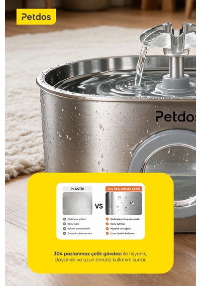 Aqua One Otomatik 2.2 L Kedi Köpek Su Pınarı Su Çeşmesi Ultra Sessiz Pd-s100