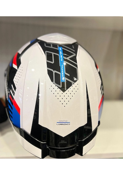 Kask Mt Thunder 4 Sv Luminence A7 Parlak Beyaz/mavi/kırmızı Çok Renkli