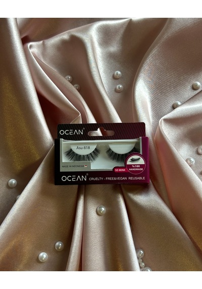 Ocean Asu 818 5d Mink Doğal Görünümlü Şerit Takma Kirpik Tekrar Kullanılabilir Vegan