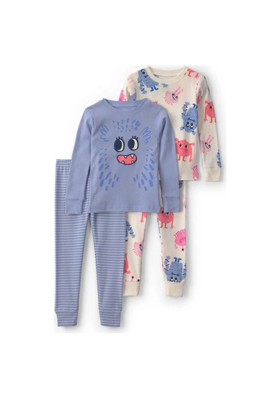 Carter's Kız Çocuk 4'lü Baskılı Pijama Takımı Mavi 2w129510