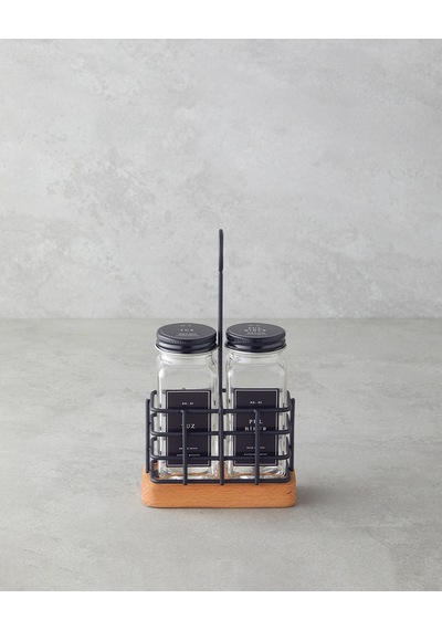 English Home Zest Cam 2'li Tuzluk - Biberlik 20x11x5 Cm Siyah Siyah