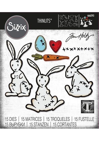 Thinlits Damga Kalıbı Seti Bunny Stitch Tim Holtz, 15 Parçalı Set