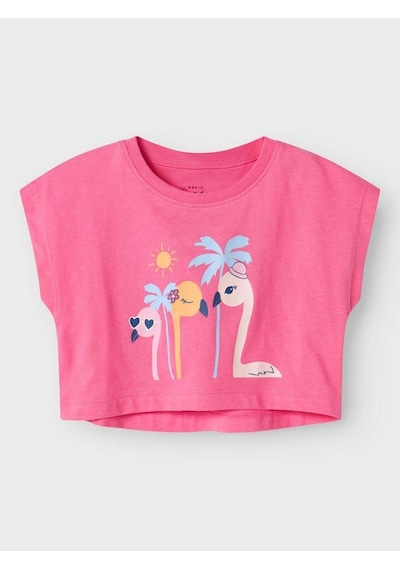 Name It Nmfvıima Capsl Kız Çocuk Crop T-shirt 13228148 Pembe