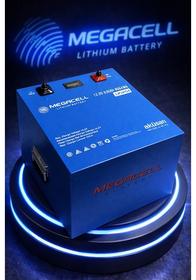 Megacell 12.8v 630ah Lifepo4 Lityum Demir Fosfat Akü Bluetoothlu