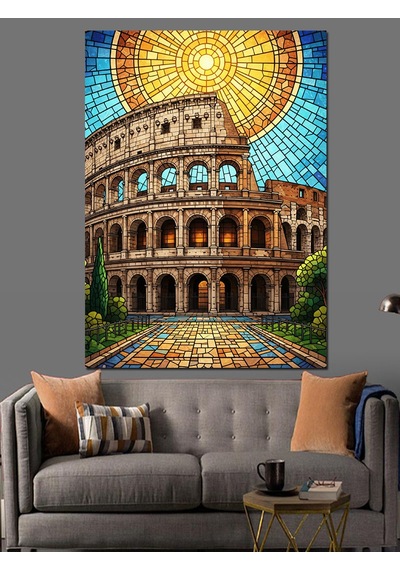 Ahşap Tablo Kolezyum İtalya Sanat Eseri İnsan Figürlü Tablolar