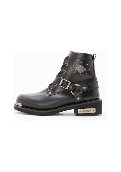 Harley Davidson Siyah Kadın Botu 025Z100423-Black-Derı Siyah