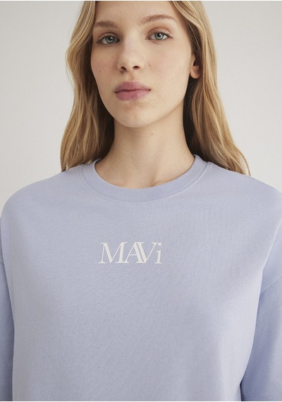 Mavi - Mavi Logo Baskılı Lila Tişört 1611593-85385 Lila