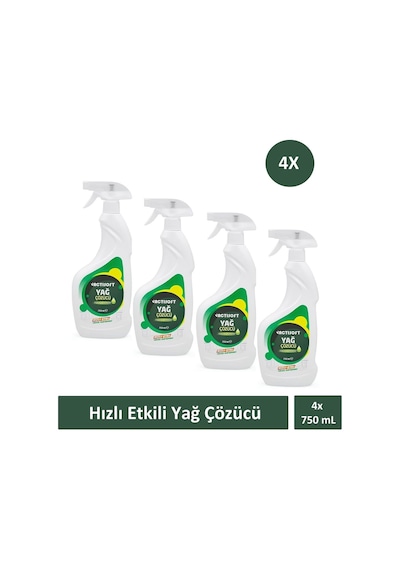 Yağ Çözücü Sprey Hızlı Etkili 750ml X 4 Adet 4'lü Set