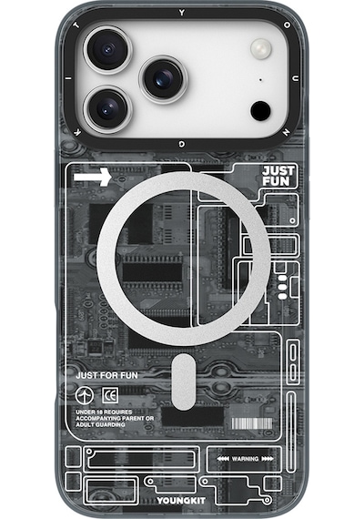Apple Uyumlu iPhone 17 Pro Max Kılıf M-safeli Kamera Denetim Butonlu Youngkit Technology Seri Kapak Siyah Siyah