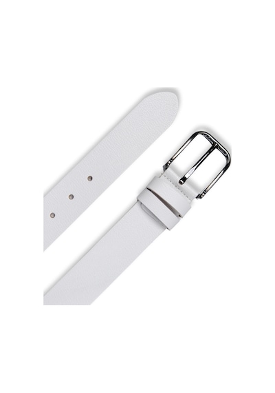 Mft Leather Hakiki Deri Erkek Kemer Düz Dikiş, 4 Cm, Beyaz 2553 Beyaz