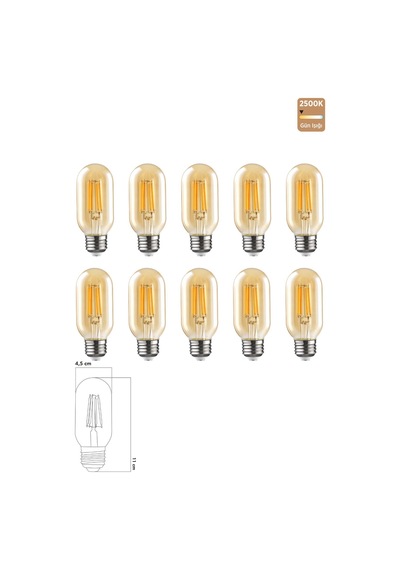 Rustik Led Ampul 6w 2500k E27 Gün Işığı 10'lu Erd-45